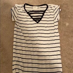 Striped shirt with V